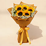 Ravishing Sunflowers Beautifully Tied Bouquet