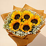 Ravishing Sunflowers Beautifully Tied Bouquet