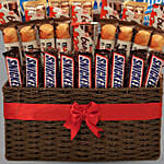 Assorted Chocolates And Chips Basket