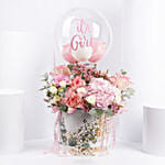 It's a Girl Flowers and Balloon Box