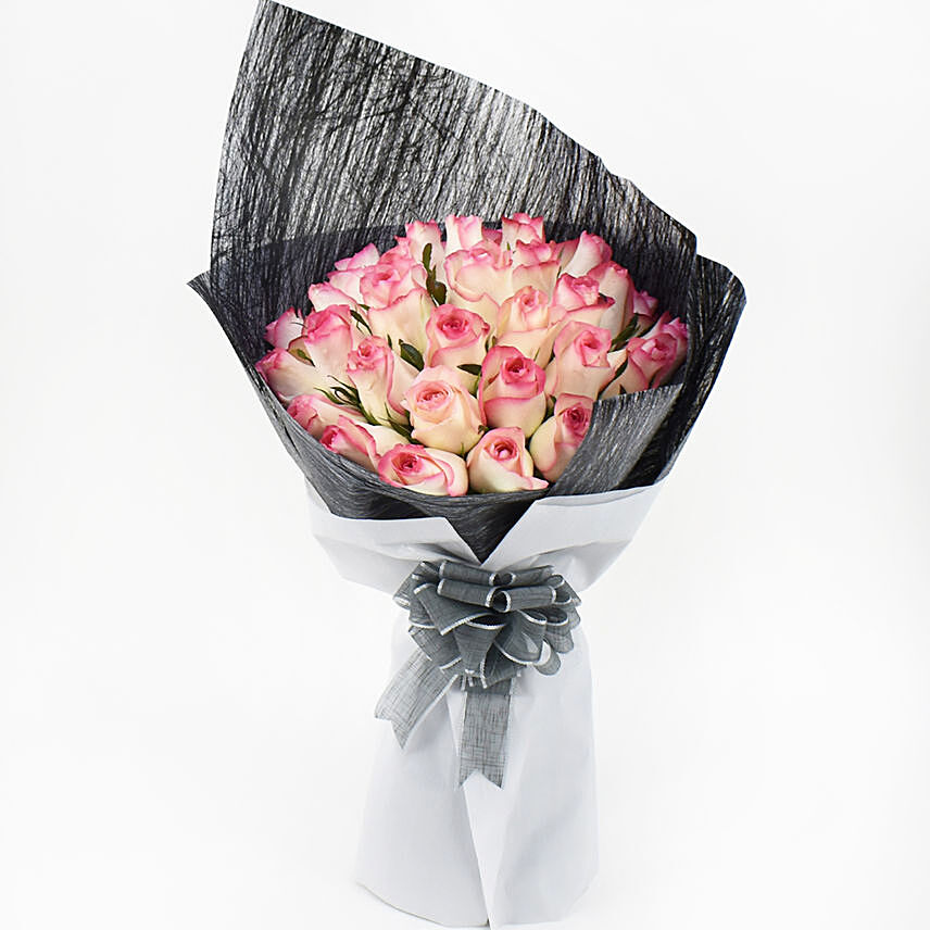 35 Dual Shade Pink Roses Bouquet