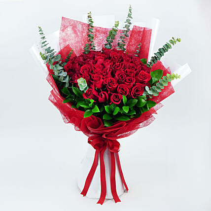 50 Red Roses Beauty: Send Gifts to Kuwait for Boyfriend
