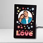 Personalised Love And Stars Led Lights Frame