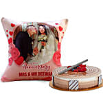 Anniversary Cushion With Triple Choco Cake