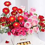 Colors of Love Flower Box with Chocolates