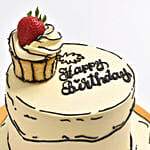 2D Cup Cake On Cake 16 Portion