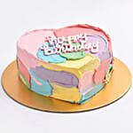 Colorful Heart Shaped Birthday Cake 16 Portion