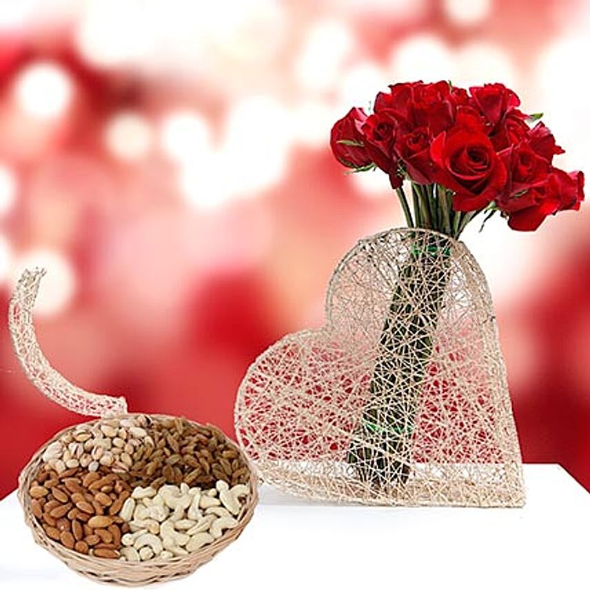 Birthday Flowers with Dry Fruits Online