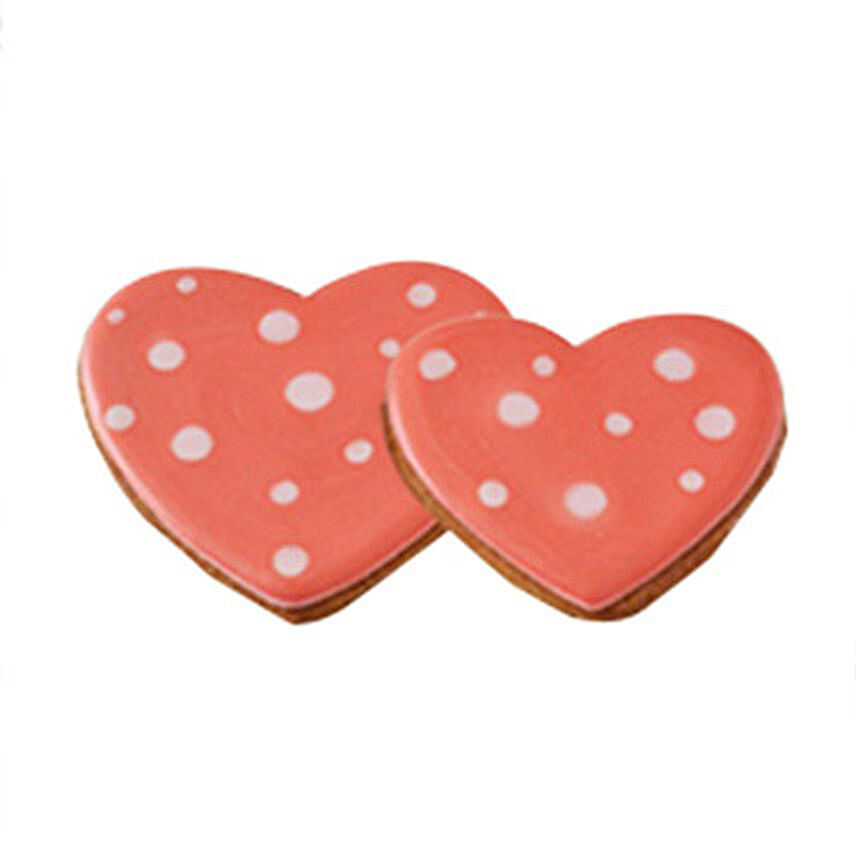 Heartshape Cookies with White Dots