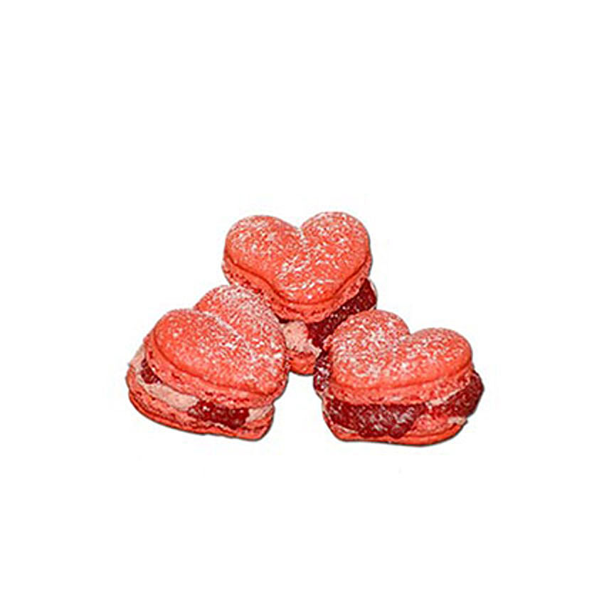 Raspberry Heartshape Macaron