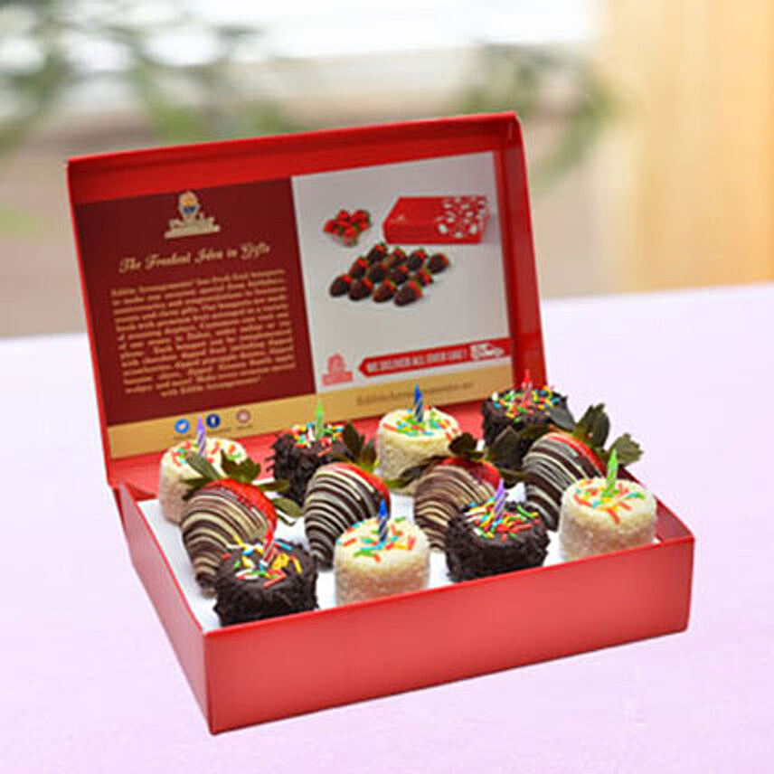 Birthday Wishes Dipped Fruit Box