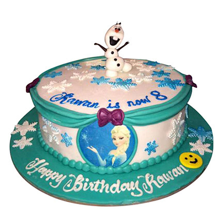 Snowman N Elsa Cake