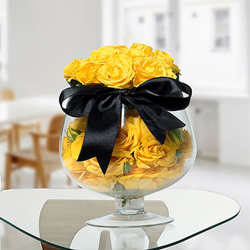 Lively Yellow Rose Arrangement