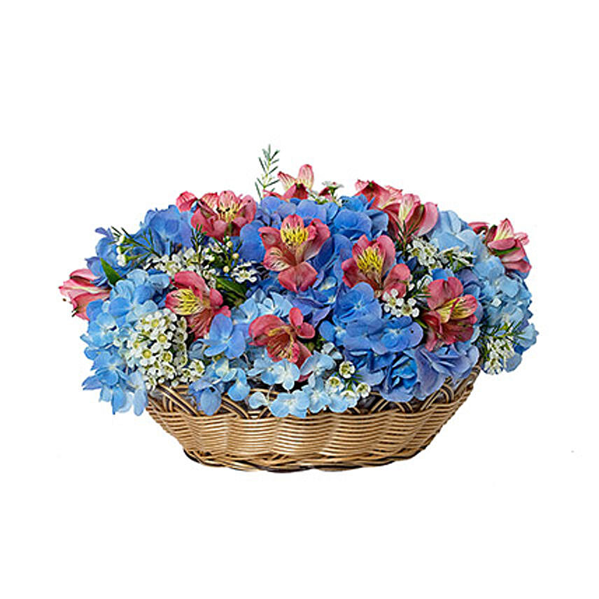 Dazzling Basket Arrangement Of Flowers