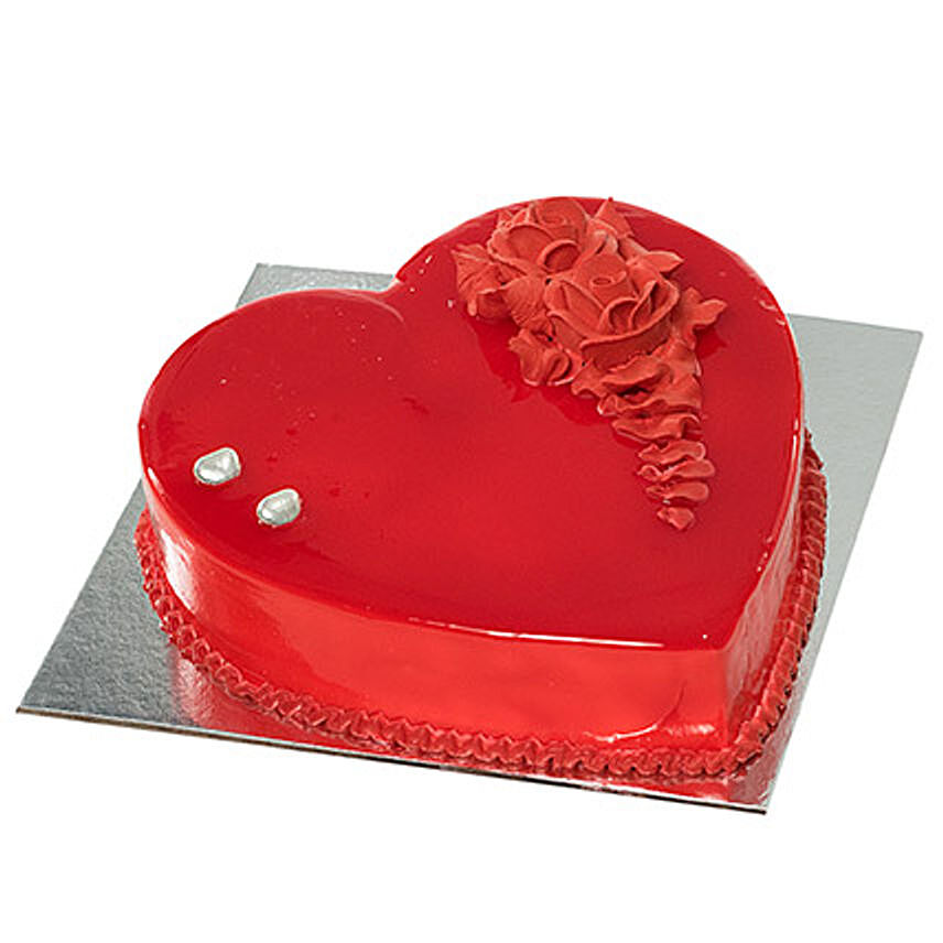 Red Heart Shape Chocolate Cake