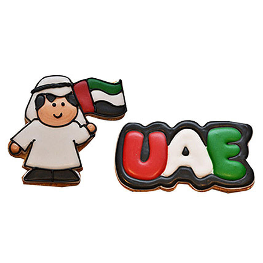 UAE Man With Flag Cookies Set of 2