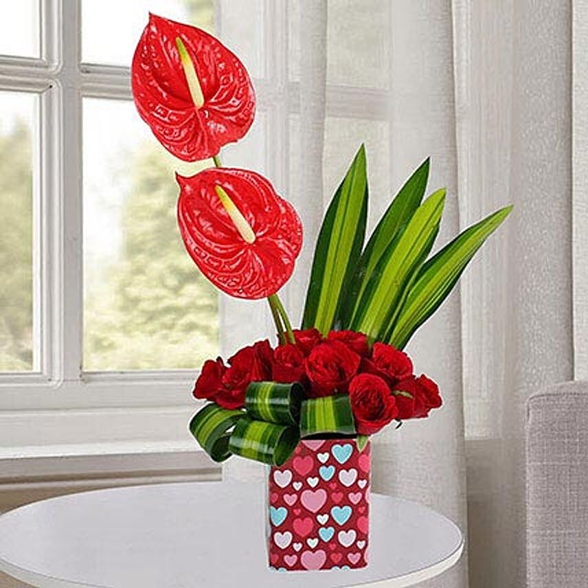 Charming Red Flower Arrangement