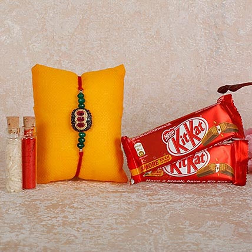 Designer Rakhi And KitKat Combo
