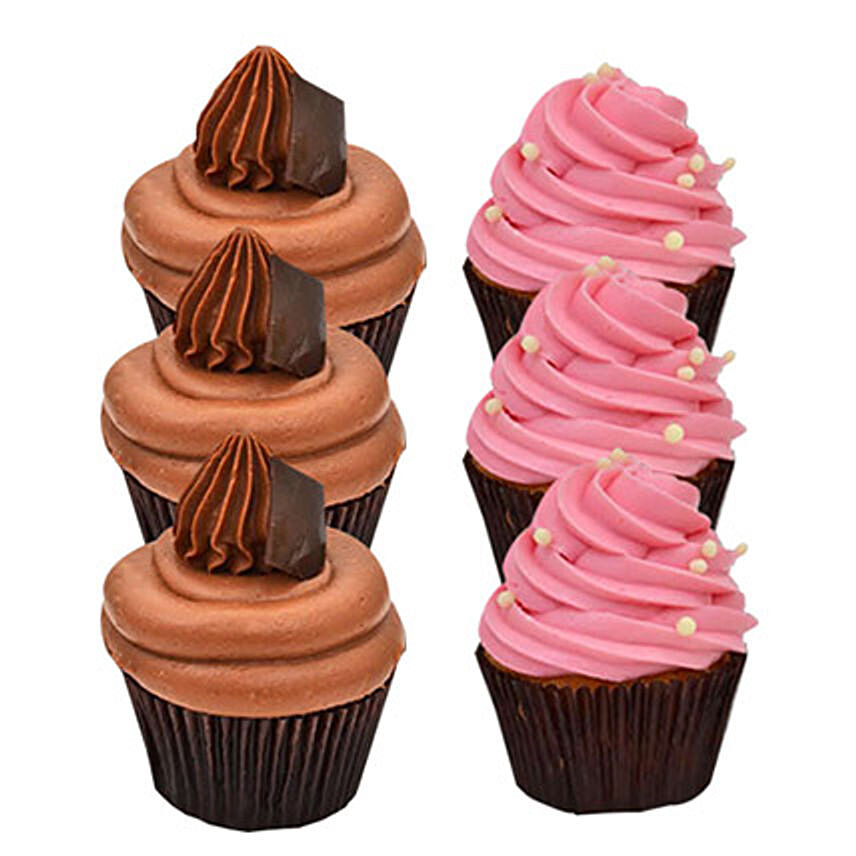 Chocolate And Strawberry Cupcakes Six