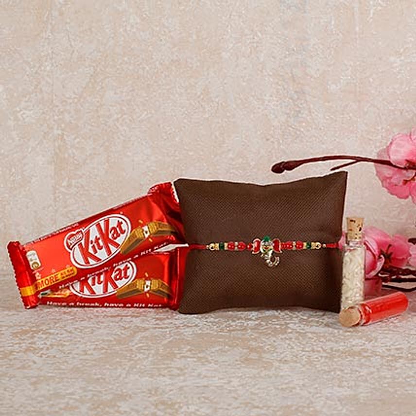 KitKat And Designer Rakhi Combo