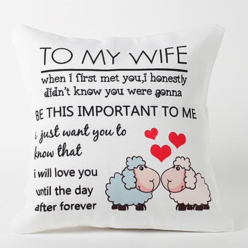 To My Wife Printed Cushion