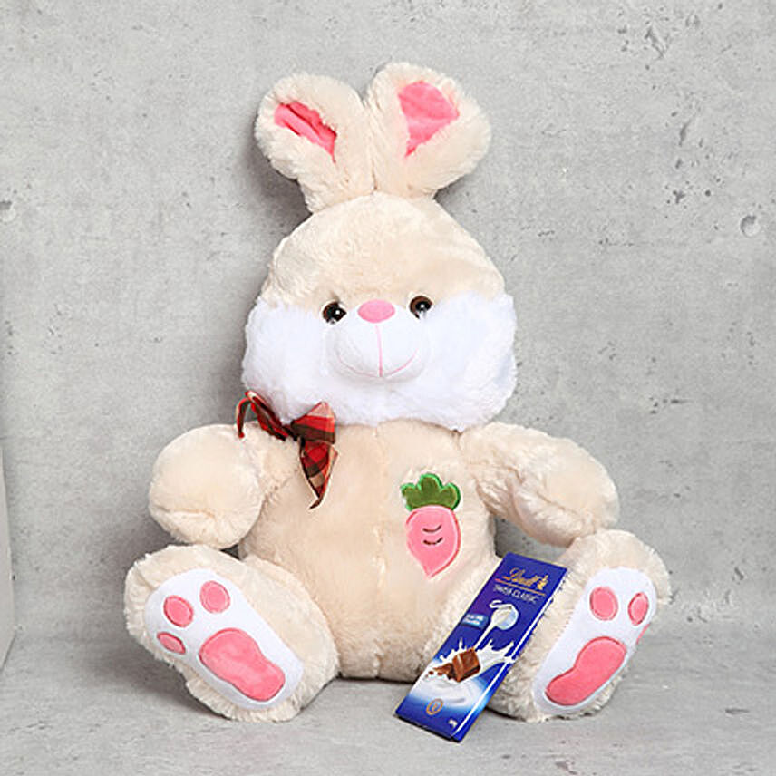 Rabbit Soft Toy with Lindt Milk Chocolate Bar