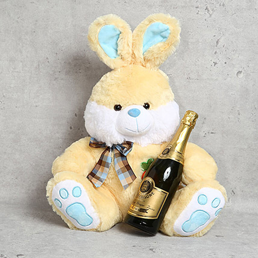 Bunny Soft Toy and Sparkling Grape Juice Gift Set