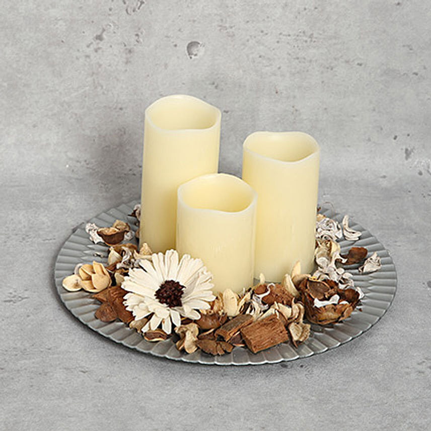 White Candles and a Plate