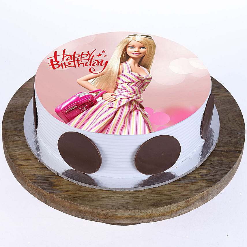 Stylish Barbie Blackforest Cake 1 Kg Eggless