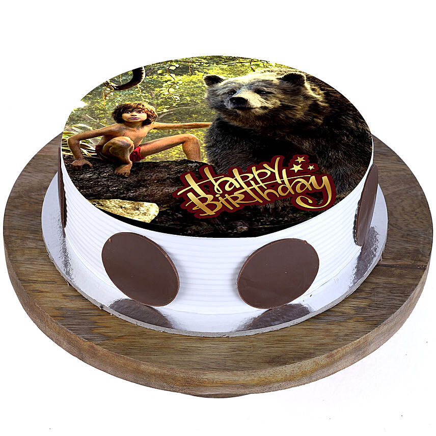 Mowgli and Baloo Vanilla Cake 1 Kg Eggless