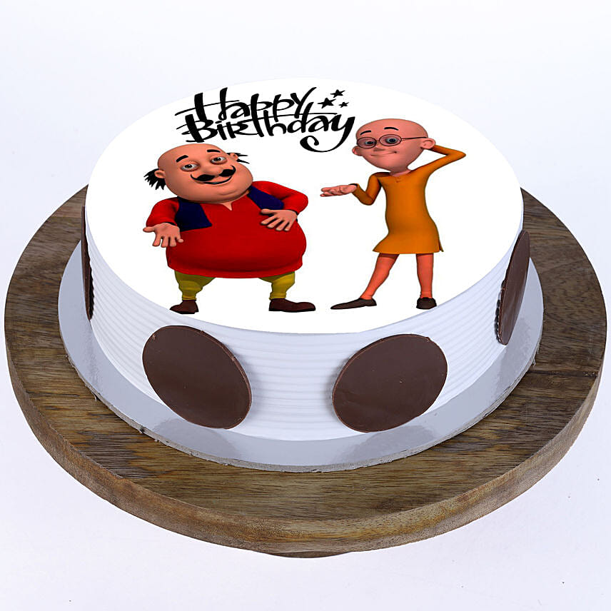 Motu Patlu Butterscotch Cake 1 Kg Eggless