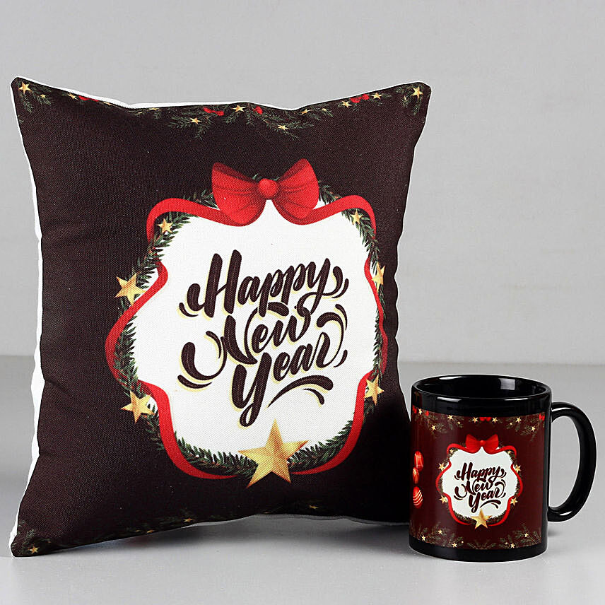 Happy New Year Mug Cushion Combo