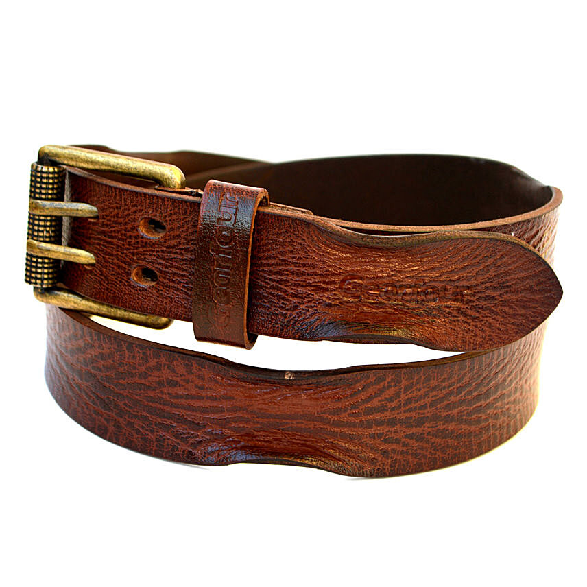 Men Genuine Leather Vintage belt with Crush Effect