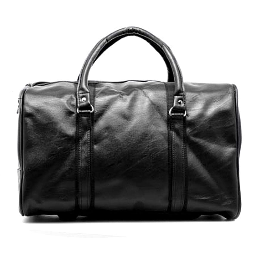 Faux Leather Duffle Bag