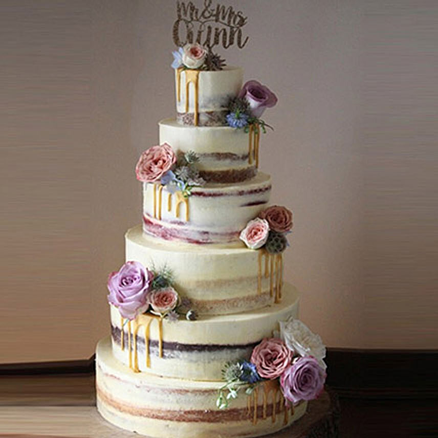 Beguiling 6 Tier Wedding Cake 14 Kg Chocolate Flavour