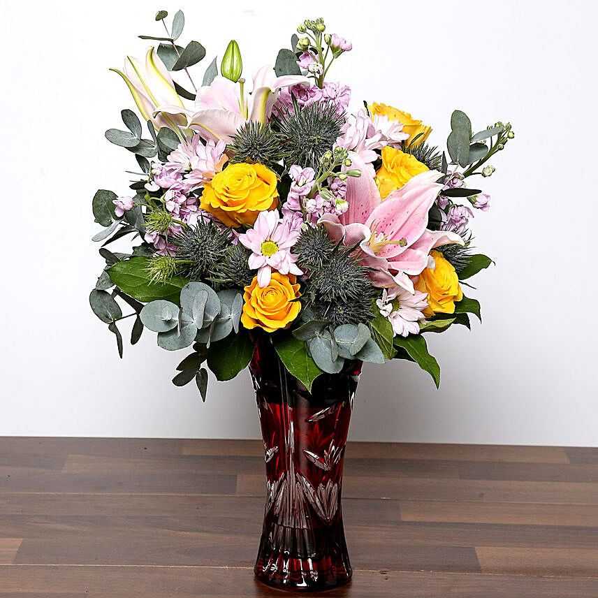 Soft Hued Mixed Flower Vase