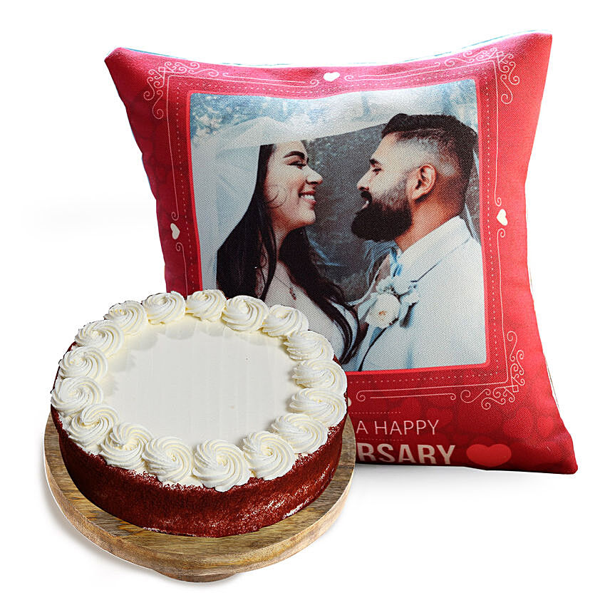 Red Velvet Cake and Anniversary Cushion