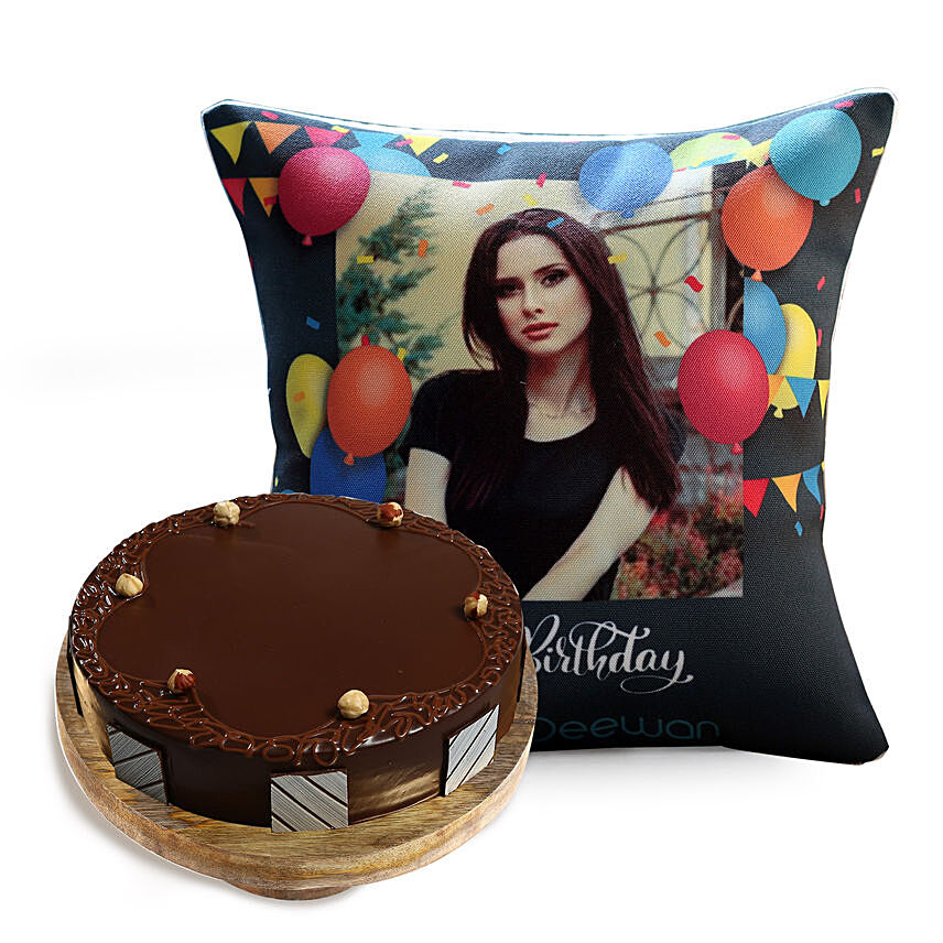 Birthday Balloon Cushion and Choco Hazelnut Cake