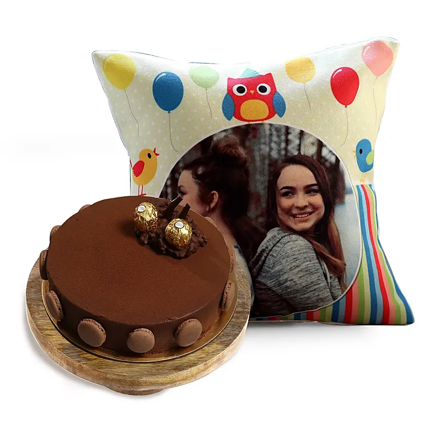 Colourful Cushion and Ferrero Rocher Cake