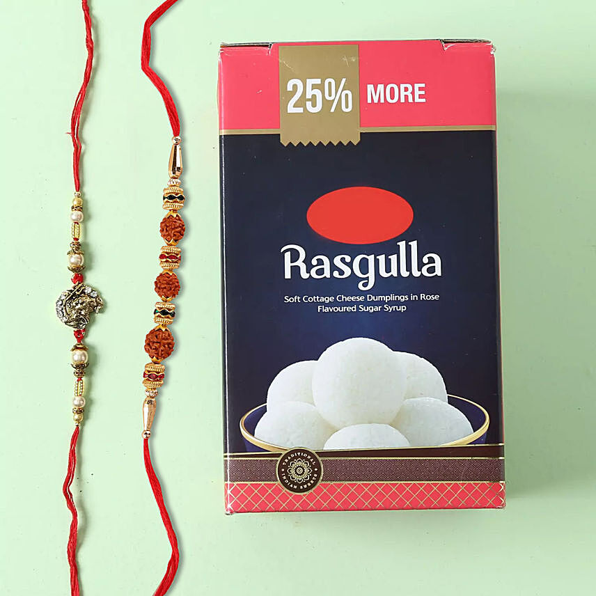 Set of 2 Stunning Rakhis With Rasgulla 1 Kg