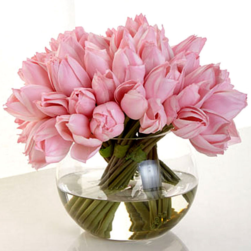 Artificial Real Touch Pink Tulips