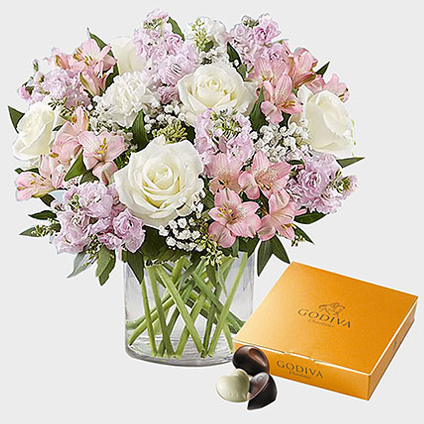 Exotic Blossoms and Godiva Gold Chocolate Box