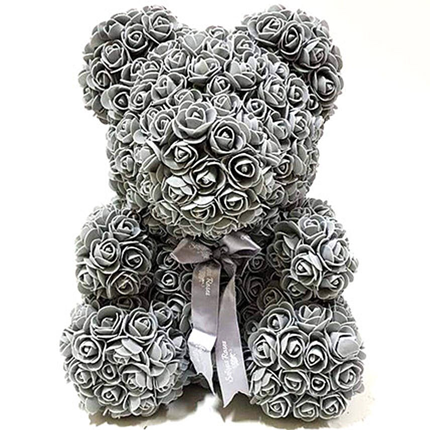 Artificial Grey Roses Teddy