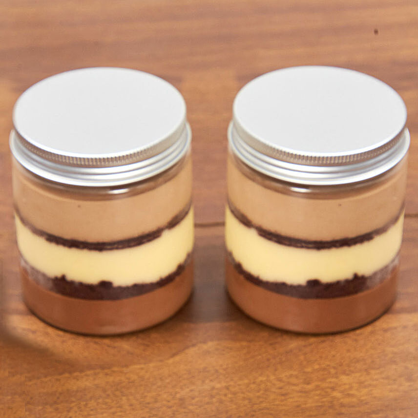 Set of 2 Chocolate Trio Jar Cake