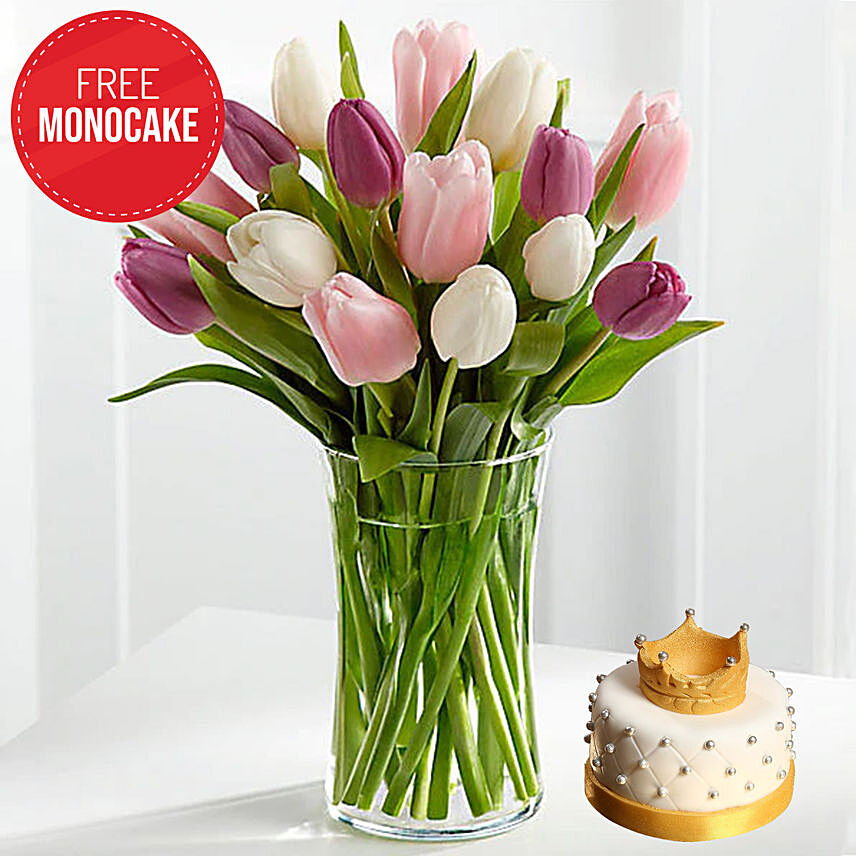 Beautiful Tulips and Free Mono Cake