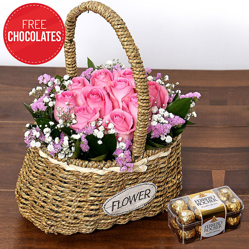 Delicate Pink Roses and Free Chocolates