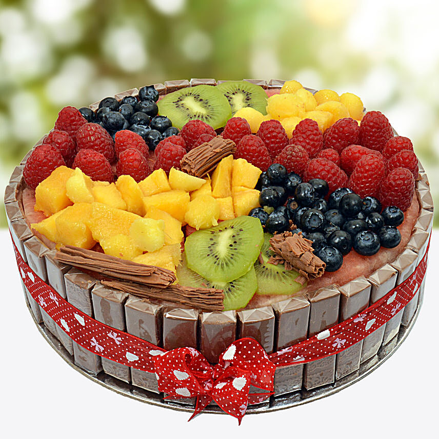Fresh Fruit And Chocolate Cake