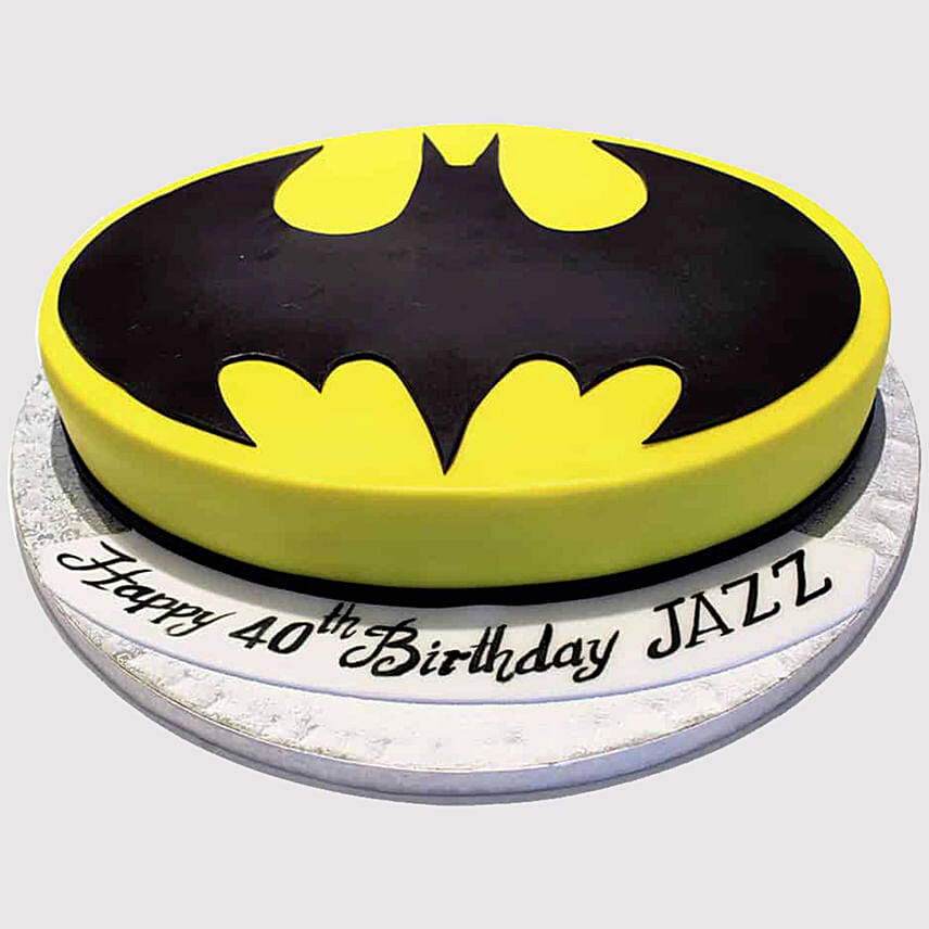 Online Batman Logo Special Vanilla Cake Gift Delivery in UAE - FNP