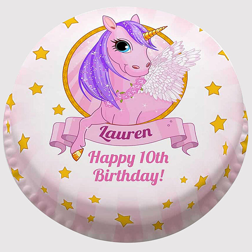 Cartoon Unicorn Truffle Photo Cake