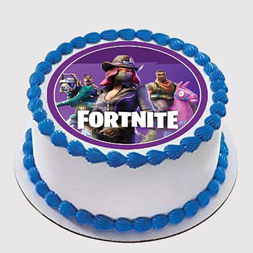 Fortnite Round Vanilla Photo Cake